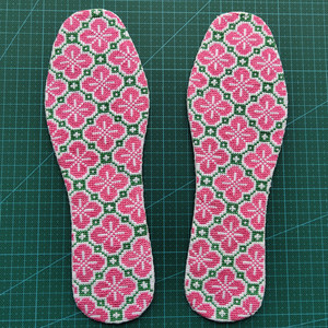 纯手工鞋垫成f品老式小格子满绣纯棉布吸汗透气十字绣图案成品鞋