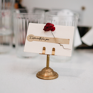 创意复古金属桌卡桌面立式装饰名片夹蛋糕甜品价签牌标签牌办公室