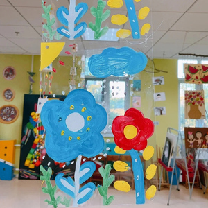 pvc膜幼儿园透明胶片塑料板绘画玻璃纸幼儿园手工吊饰亚克力画画