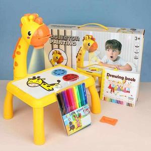 现货婴美儿小鹿投影画板智v能投影绘画机涂鸦绘画桌儿童玩具画画