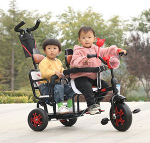 儿童双人三d轮车二胎1座脚踏车双胞胎童车宝宝婴双儿手推车幼—6