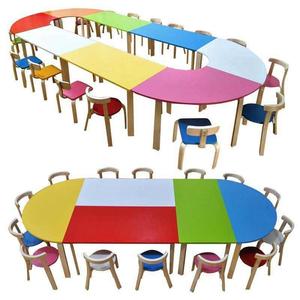 幼儿园学椅实木儿童早教美术培训班课桌椅套装美桌工绘画桌生桌子