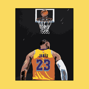 810人付款淘宝画画diy数字油画填充手绘nba勒布朗詹姆斯篮球填色手工