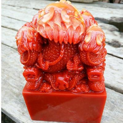 热销九龙玉玺印章超大号皇帝传国玉玺m龙头摆件红色仿古工艺礼品