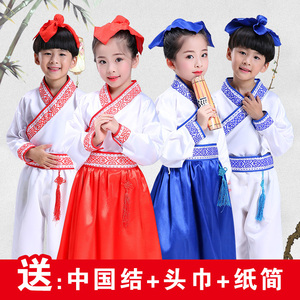 六一儿童唐诗新唱表演服装适合朗诵的衣服集体演出汉服幼儿园舞蹈