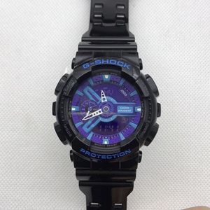 卡西欧casio手表g-shock潮流双显ga-110 ga-110hc-1a 潮流黑紫!