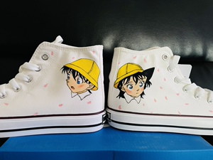 手绘帆布鞋定制diy创意个性鞋男女卡通动漫可名侦探柯南毛利兰
