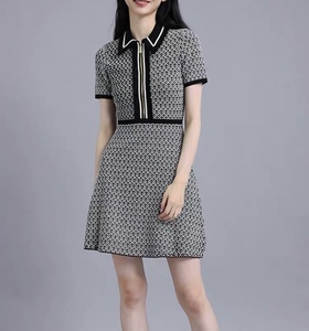 慕格【法式裙星】sandro经典款女装格纹优雅穿搭针织连衣裙一诺服饰