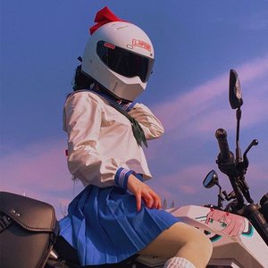 不要压弯a来梦学姐蝴蝶结摩托车机车头盔女蝴蝶结爆音少女头盔