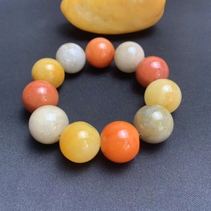 新疆克拉玛依乌尔禾地表籽料金丝玉花彩手串2.0手串新品促销