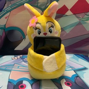 日单邦尼黄兔子毛绒充电手机座苹果安卓通用公仔玩偶玩具摆件礼物