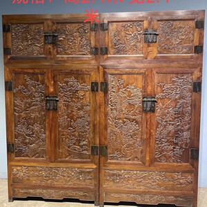 清代中期海南黄花梨雕花鸟顶箱柜大衣柜古典家具木器古董收藏