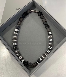 【blcgstyle】balenciaga/巴黎世家 字母logo 黑白串珠童趣项链