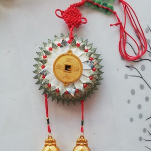 生日锁中国结五帝钱一岁三岁十二岁生日庆典礼物挂件饰品圆锁手工