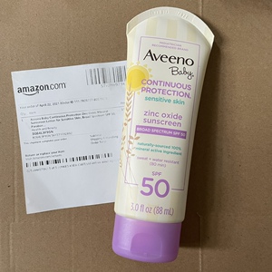 最新日期aveeno艾维诺儿童物理防晒霜婴儿防晒乳spf50