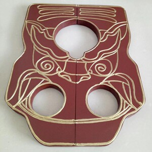 戏剧影视舞台演出古代小仓娃刑具虎头枷锁木制道具厂家直销