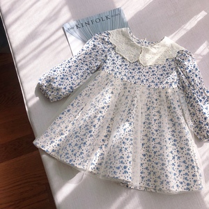 2021秋韩版susie苏西纯棉碎花棉布连衣裙女童长袖裙小童1-5岁公主