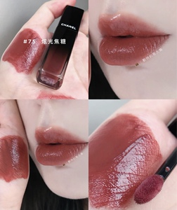 chanel香奈儿新品炫光唇釉口红75日杂焦糖红棕奶茶温柔百搭日常