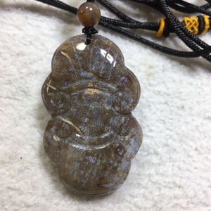 龙衍珊瑚玉天然原石黑冰鱼子纹带虫子手工雕刻件平安如意吊坠