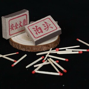 泊头老式安全火柴棒怀旧复古户外野营火柴枪火彩点火红头整100盒