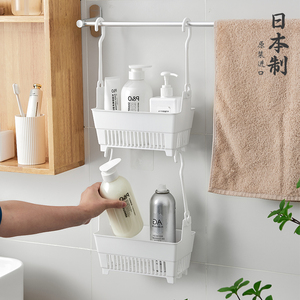 日本进口挂式收纳篮浴室沥水挂篮洗澡小篮子夹子置物篮玩具储物筐