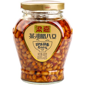 梁嘉茶油腊八豆458g瓶装湖南特产香辣豆豉咸菜下饭菜农家自制黄豆