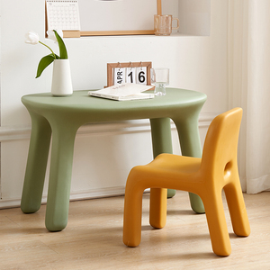 北欧儿童学习桌椅防撞环保塑料小户型学习桌子卧室书桌户外小板凳