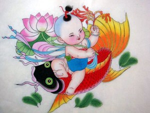 杨柳青木版年画《连年有余》|收藏品|国礼i吉庆|馈赠礼品