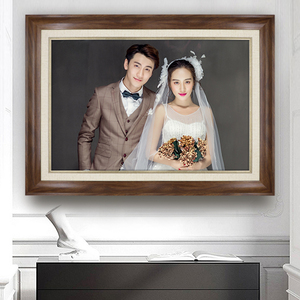 美式婚纱照相框挂墙影楼结婚照照片放大定做全家福24 36寸送摆台