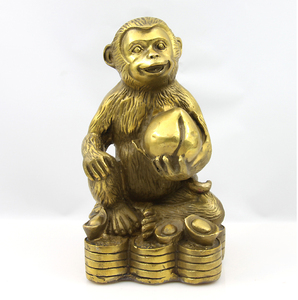 包邮复古怀旧动物铜猴猴猴铜猴家居饰品摆件事事顺利吉祥如意铜器