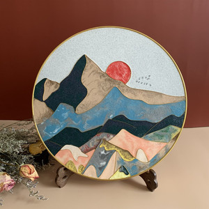 财源滚滚景泰蓝千里江山掐丝珐琅diy前程似锦手工制作事事如意画