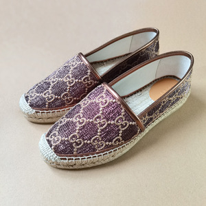 国内现货 陈同学美国代购 gucci/古驰 红色双g草编鞋底凉鞋渔夫鞋