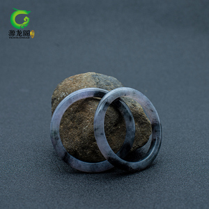 翡翠手镯紫乌鸡a货老坑冰种玉镯乌鸡黑原石糯冰女士叮当宝宝镯