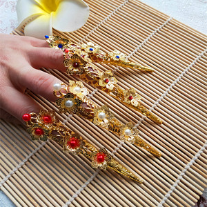 飞魅舞蹈孔雀舞长护甲套印度肚皮舞蹈手饰舞蹈长指甲古装指甲套