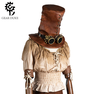 齿轮公爵GEARDUKE蒸汽朋克中世纪复古女装哥特绑带条纹一字领上衣