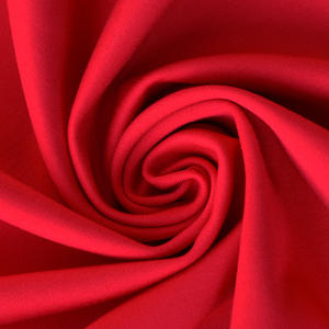 秋冬款正红大红色罗马棉布料涤盖棉弹力全棉针织时装裤子服装面料