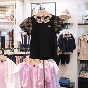 daks kids韩国代购童装2021夏新款女童短袖t恤儿童休闲圆领娃娃衫