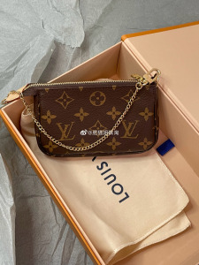 lv/路易威登麻将包mini老花链条m58009印花青年支持鉴定