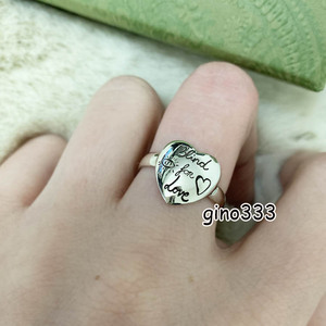 gucci古驰 爱无畏戒指 爱心戒指925银 blind for love