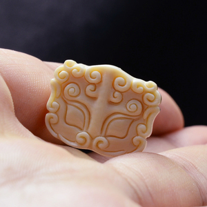 饕餮背云猛犸象牙兽面佛珠配饰项链吊坠招财驱魔辟邪护主手链男