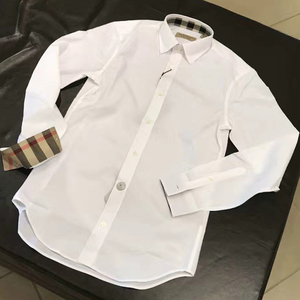 经典意大利折扣店burberry正品衬衣春秋修身休闲长袖巴宝莉衬衫男