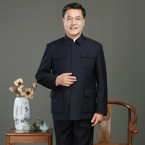 布匠bujiang淘宝寿衣男全套中山装殡葬用品现代装七件套老人白事八