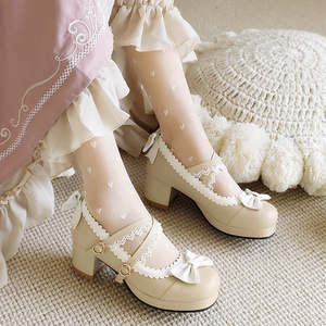 苏打妞原创正品洛丽塔日系百搭甜美可爱蝴蝶结少女公主lo鞋高跟鞋