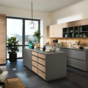 德国原装进口nolte 整体橱柜定制厨房岛台西厨开放式灰色经典