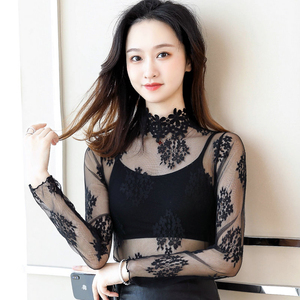 网纱衣透视打底衫