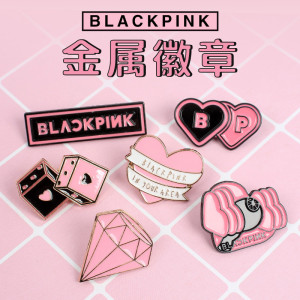 blackpink周边金属徽章lisa jennie rose jisoo同款收藏应援胸针