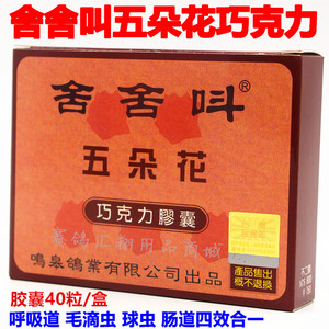 台湾舍舍叫鸽药五朵花巧克力胶囊40粒呼吸毛滴虫球虫肠道四合一