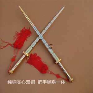 纯铜方锏黄铜锏实心双锏影视道具武术健身锏秦琼铜锏兵器