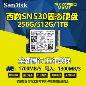 西数sn530 256g 512g 1t m2 2230mnme笔记本固态硬盘苹果电脑ssd