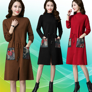 新款时尚2018唯品会特卖专柜正品女装品牌折扣店秋冬款连衣裙秋装
